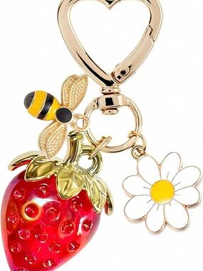 Cute Cherry Strawberry bag charms keychain purse accessories